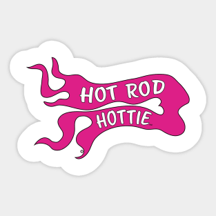 Hot Rod Hottie Flame Logo in Hot Pink Sticker